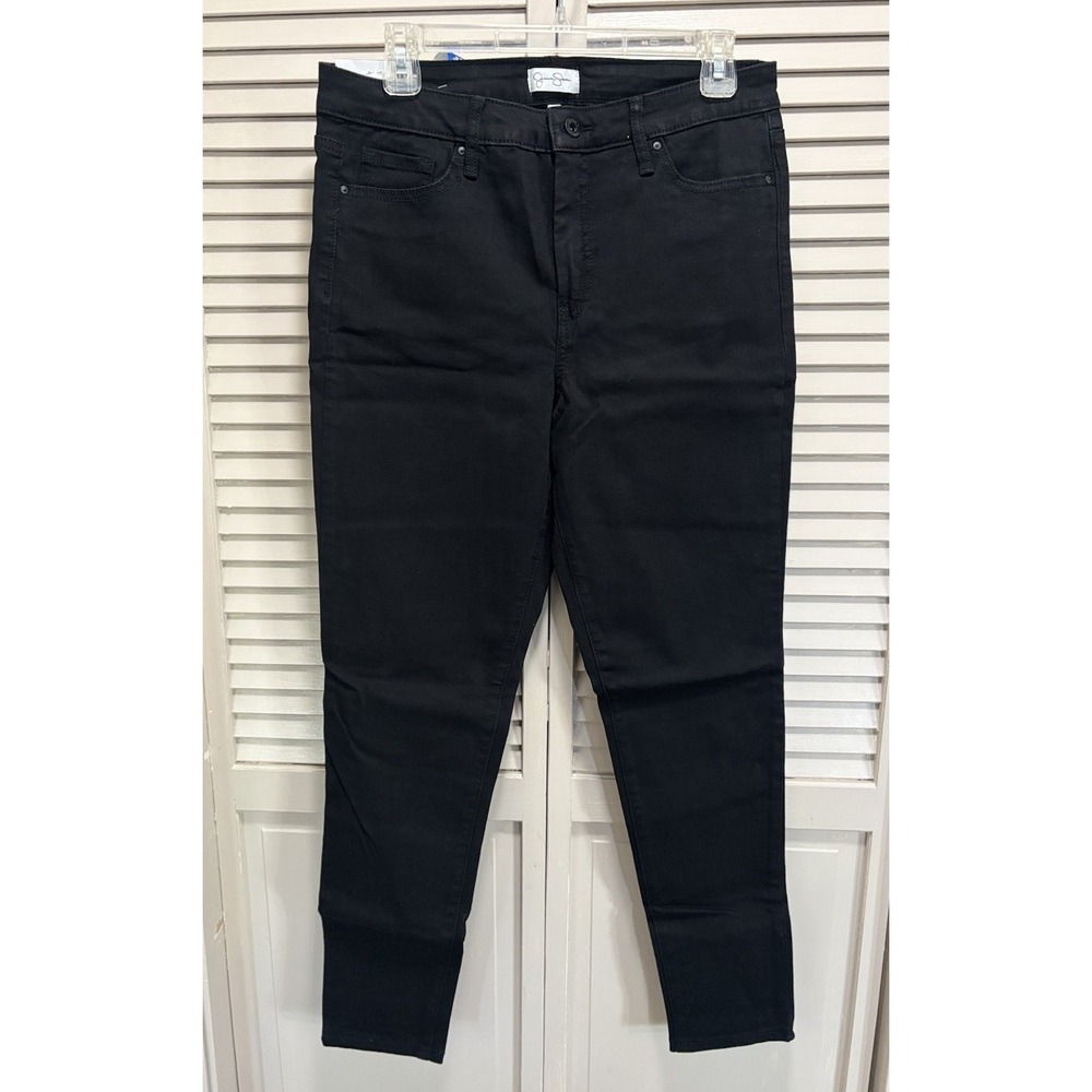Jessica Simpson NWT Black Skinny Leg Jeans Size 10 Mid Rise Logo